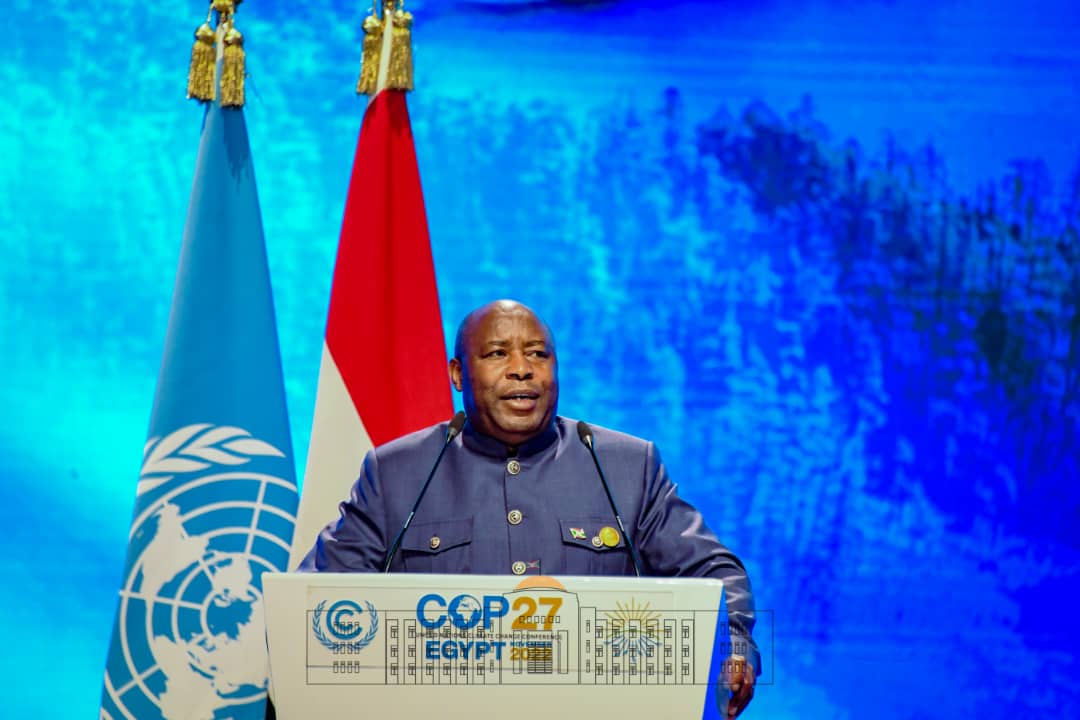 Lors de la COP27, le Président Evariste Ndayishimiye a plaidé pour la création des mécanismes financiers innovants adaptés au contexte régional