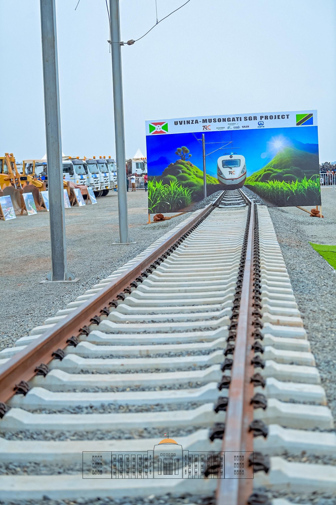 Lancement des travaux de construction du chemin de fer Uvinza–Musongati par le président Ndayishimiye et le premier Ministre tanzanien Kassim Majaliwa Majaliwa